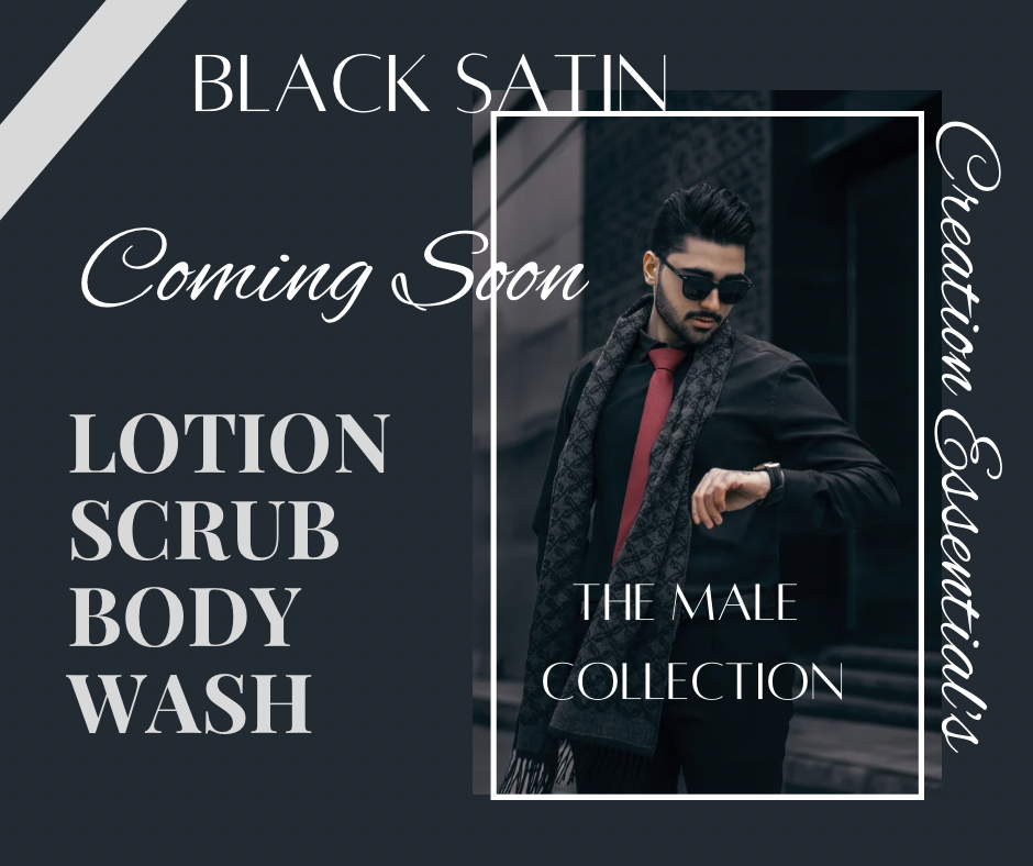 Black Satin Body Scrub Men Body Polish Scrub- Mens Collection- Creation Essential's