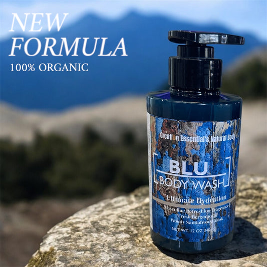 BLU Organic Body Wash Masculine Hydrates and Nourishes Skin