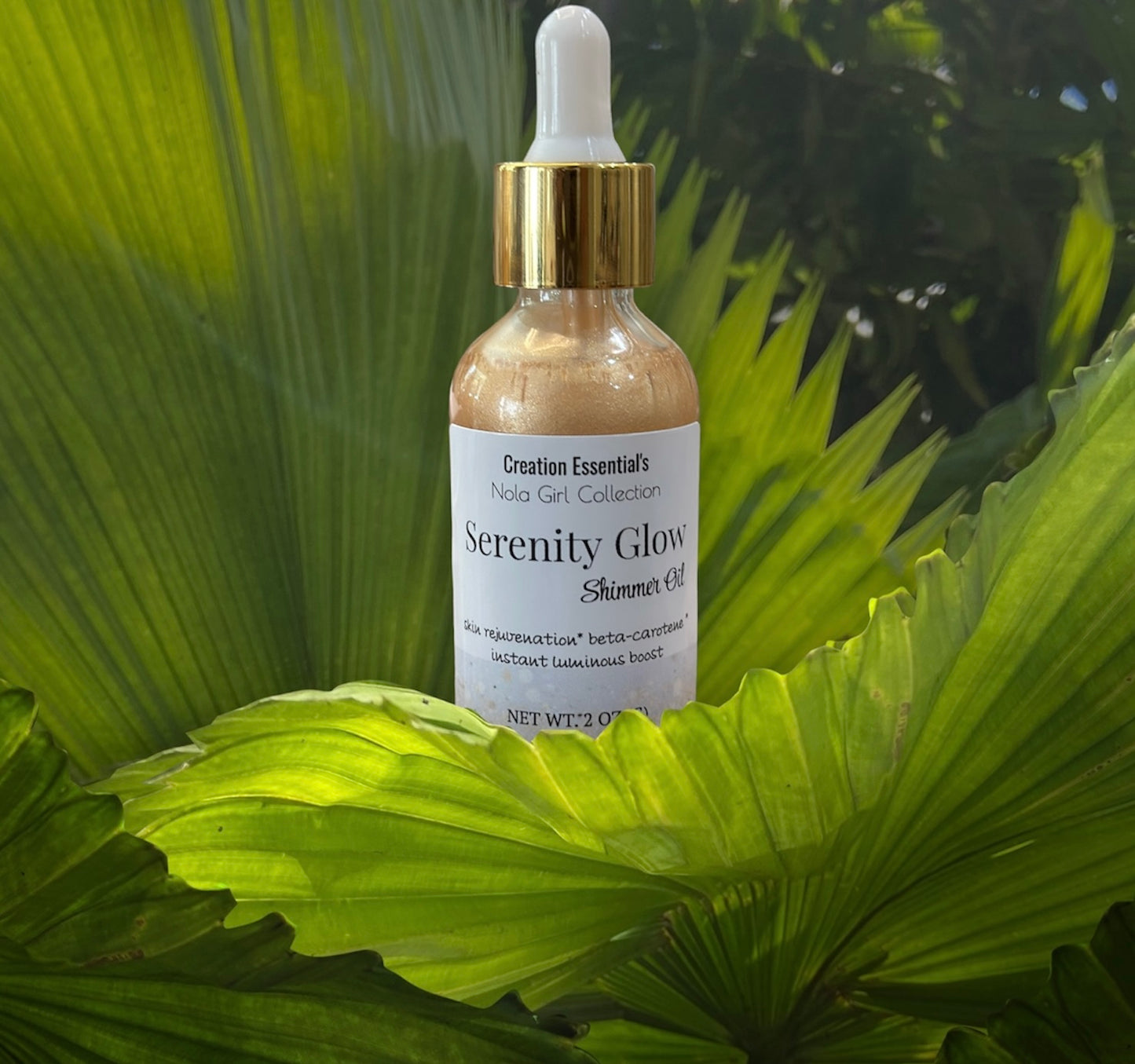 Serenity Glow Shimmer White Gold Body Shimmer- Creation Essential's Nola Girl Collection