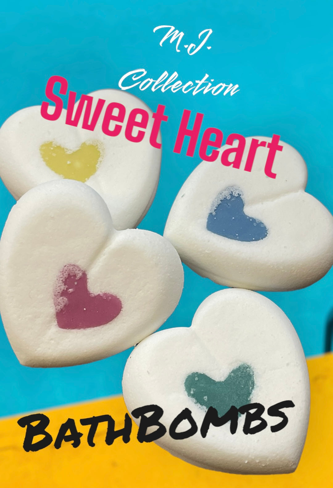 Sweet Hearts Bath Bombs 2Pk/ By M.J.