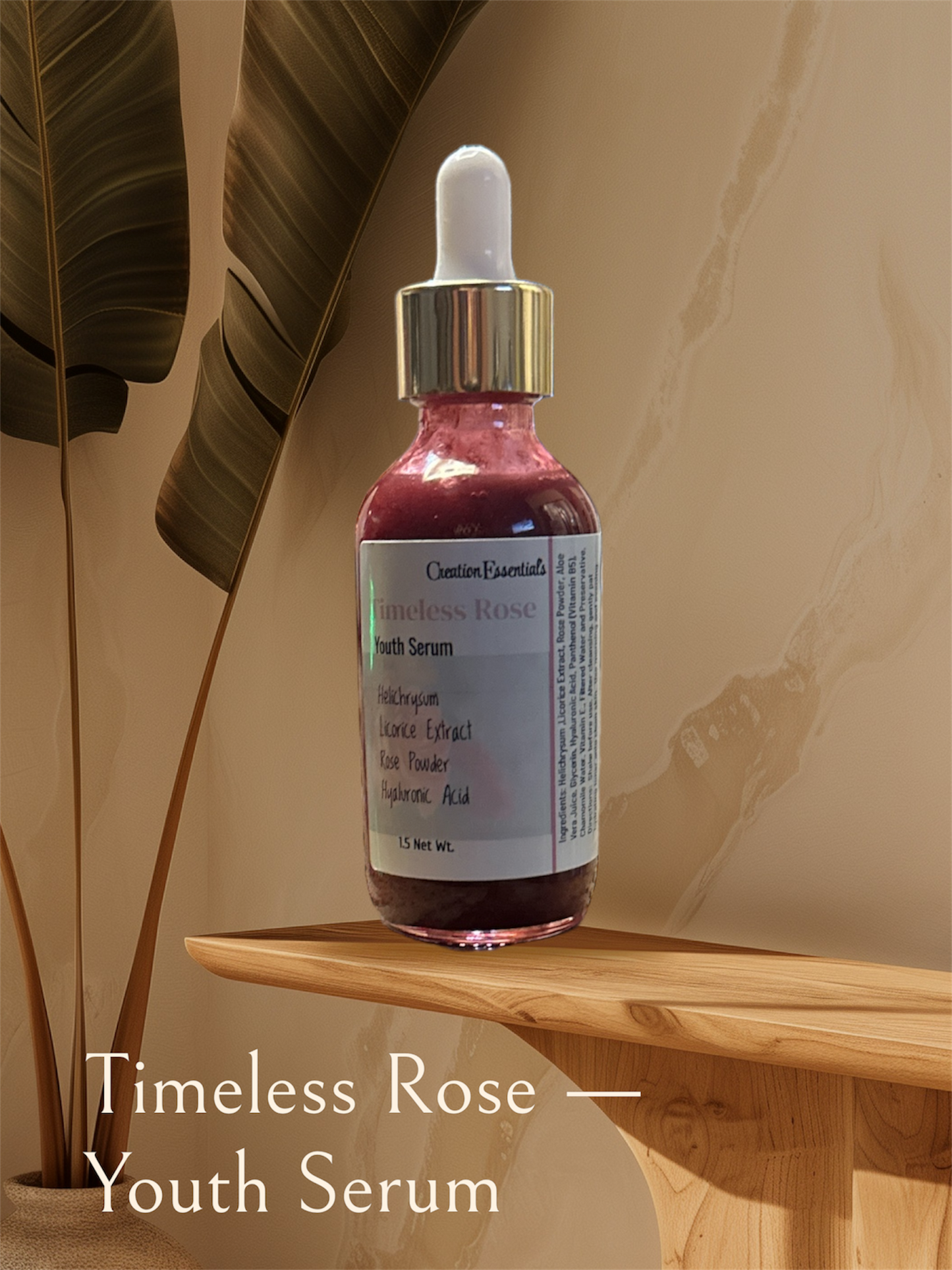 Timeless Rose Face Serum - Youth Serum with Rose Powder, Hyaluronic Acid, Licorice Extract