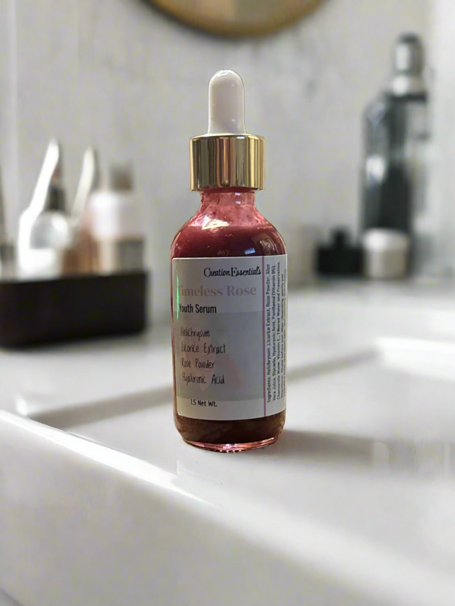Timeless Rose Anti-Aging Face Serum - with Rose Powder, Hyaluronic Acid, Licorice Extract