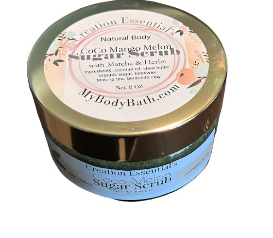 Coco Mango Melon w/Matcha & Herbs Sugar Scrub