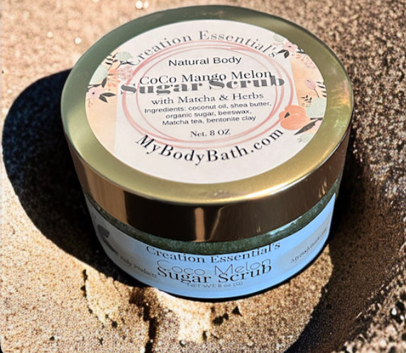 Coco Mango Melon w/Matcha & Herbs Sugar Scrub