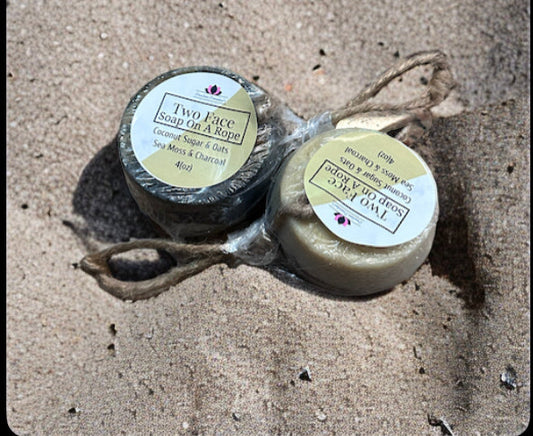 Two Face Soap on the Rope w/Loofah Inside