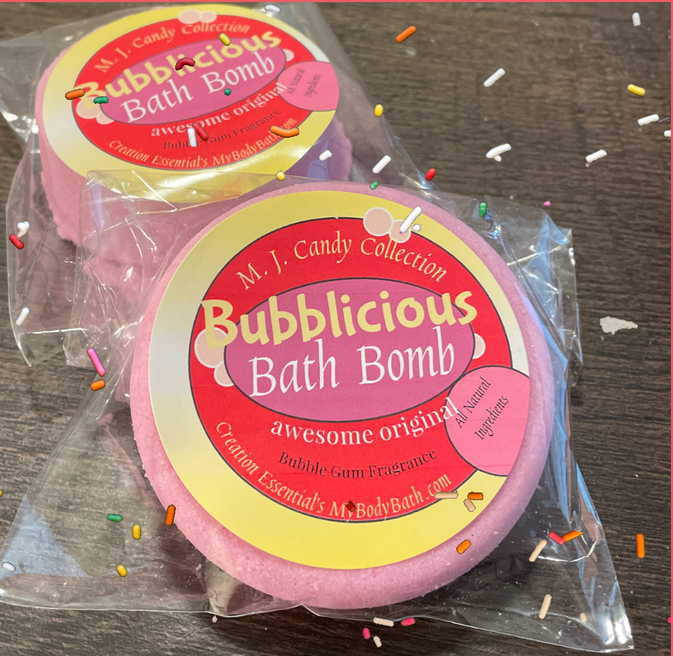 Bubblicious Bubble Gum Bath Bomb 2Pk- By: M.J.
