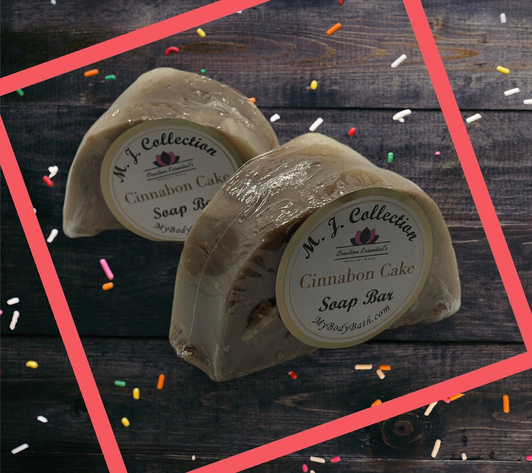 Organic Soap Bar -A Slice Of Cake Cinnabon Soap Bar By: M.J. Collection