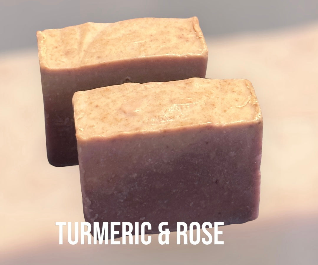 Timeless Turmeric & Rose Soap Bar w/Rose Powder & Honey