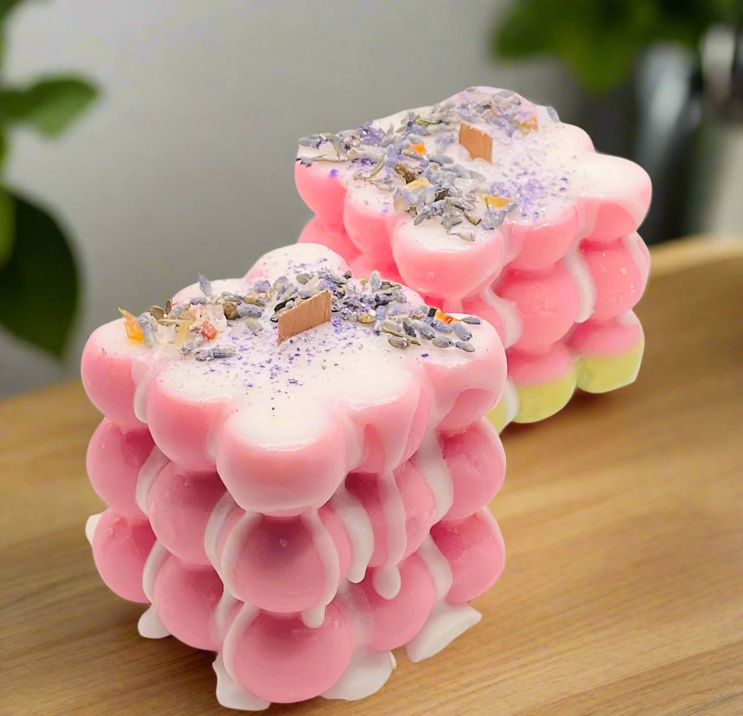 Bubble Cube Candles 2Pk