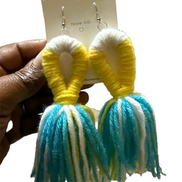 Yarn Earring Tassels Crochet Twisted knot Lightweight Multiply Color Yarn Earrings Fashion- Creation Essential's