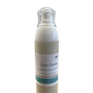 Creation Essential's Natural Body Green Serenity facial cream in a pump bottle with green tea and cucumber extracts
