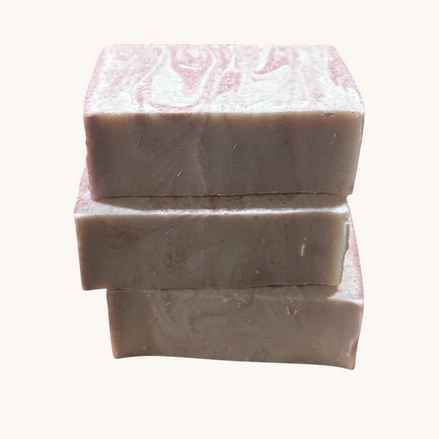 Creation Essential's Natural Body Himalayan Bliss salt bar soap with a pink and white marbled texture