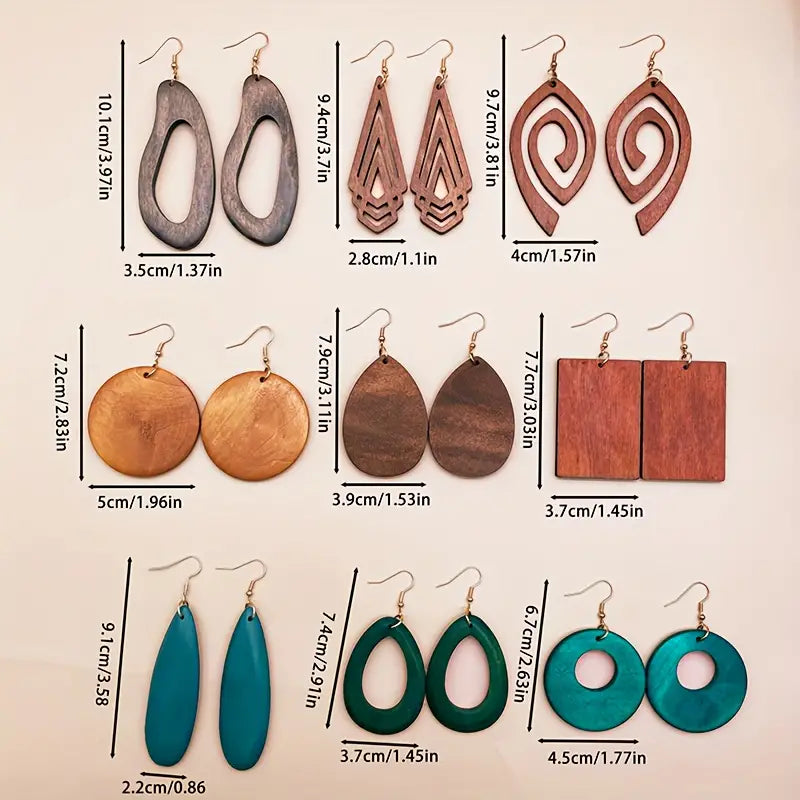 Wood Earrings |  Styles of Wooden Earrings | Wood Teardrop Earrings | Wooden Statement Earrings | Wood Hoop Earrings | Trendy Earrings