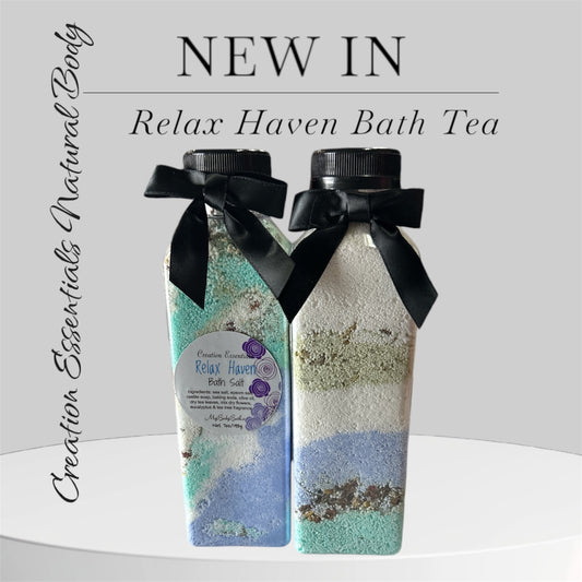 Relax Haven luxury Bath Tea Luxurious Spa Bath Soak, with Coconut Oil, and Dry Flowers