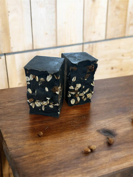 Pure Black Soap Bar  w/African black soap crumbles, Organic Soap Bar