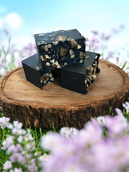 Pure Black Soap Bar  w/African black soap crumbles, Organic Soap Bar