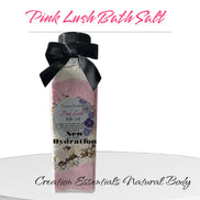 Pink Lush Bath Salt Tea, Luxurious Spa  Bath Soak, with Coconut Oil, Dry Flowers & Himalayan Salt