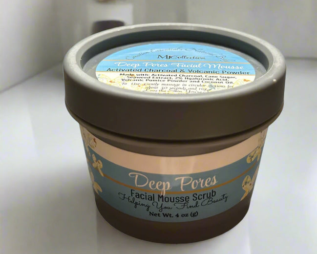 Deep Pores Facial Mousse Wash and Scrub with Activated Charcoal & Volcanic Pumice