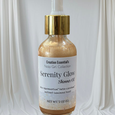 Serenity Glow Shimmer White Gold Body Shimmer- Creation Essential's Nola Girl Collection