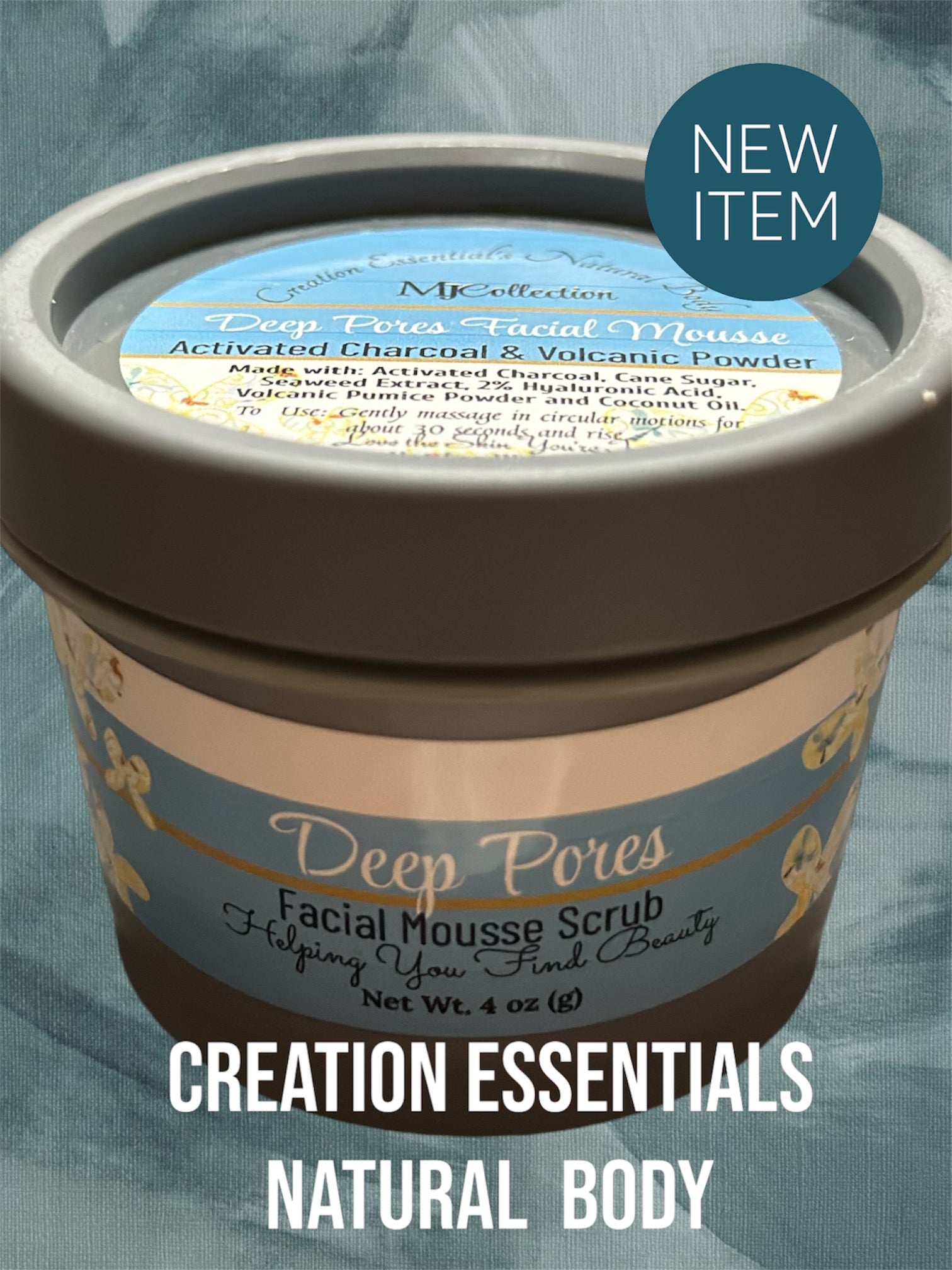 Deep Pores Facial Mousse Wash and Scrub with Activated Charcoal & Volcanic Pumice