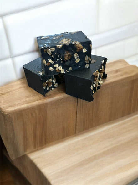 Pure Black Soap Bar  w/African black soap crumbles, Organic Soap Bar