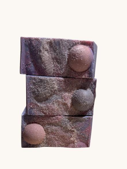 Creation Essential's Natural Body Moon Light Salty Soap Bar with Himalayan salt and decorative spheres
