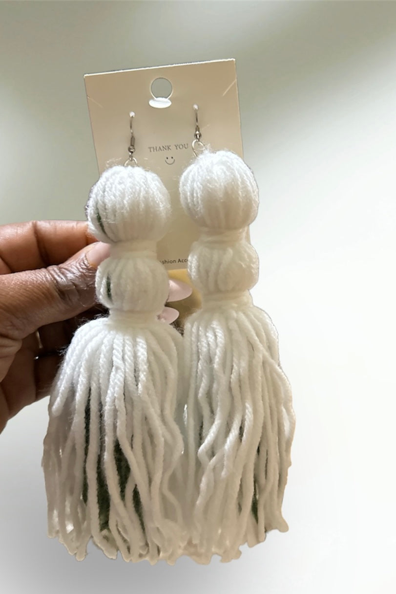 Yarn Earring Tassels Crochet Twisted knot Lightweight Multiply Color Yarn Earrings Fashion- Creation Essential's