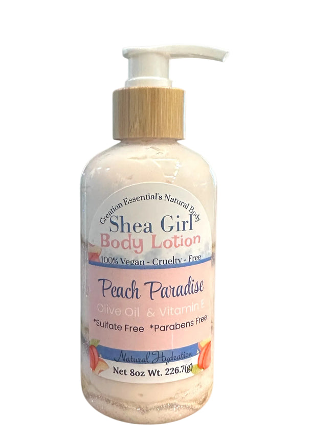 Shea Girl Peach Paradise Body Lotion by Creation Essential's Natural Body