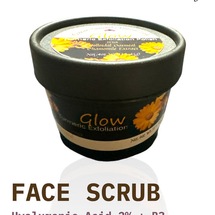 Glow Exfoliation Facial Polish with 2% Hyaluronic Acid, Turmeric & Chamomile Extract