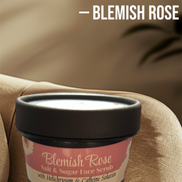 Blemish Rose Salt & Sugar Face Scrub with Himalayan Salt, Rose Powder, Kojic Acid & Helichrysum