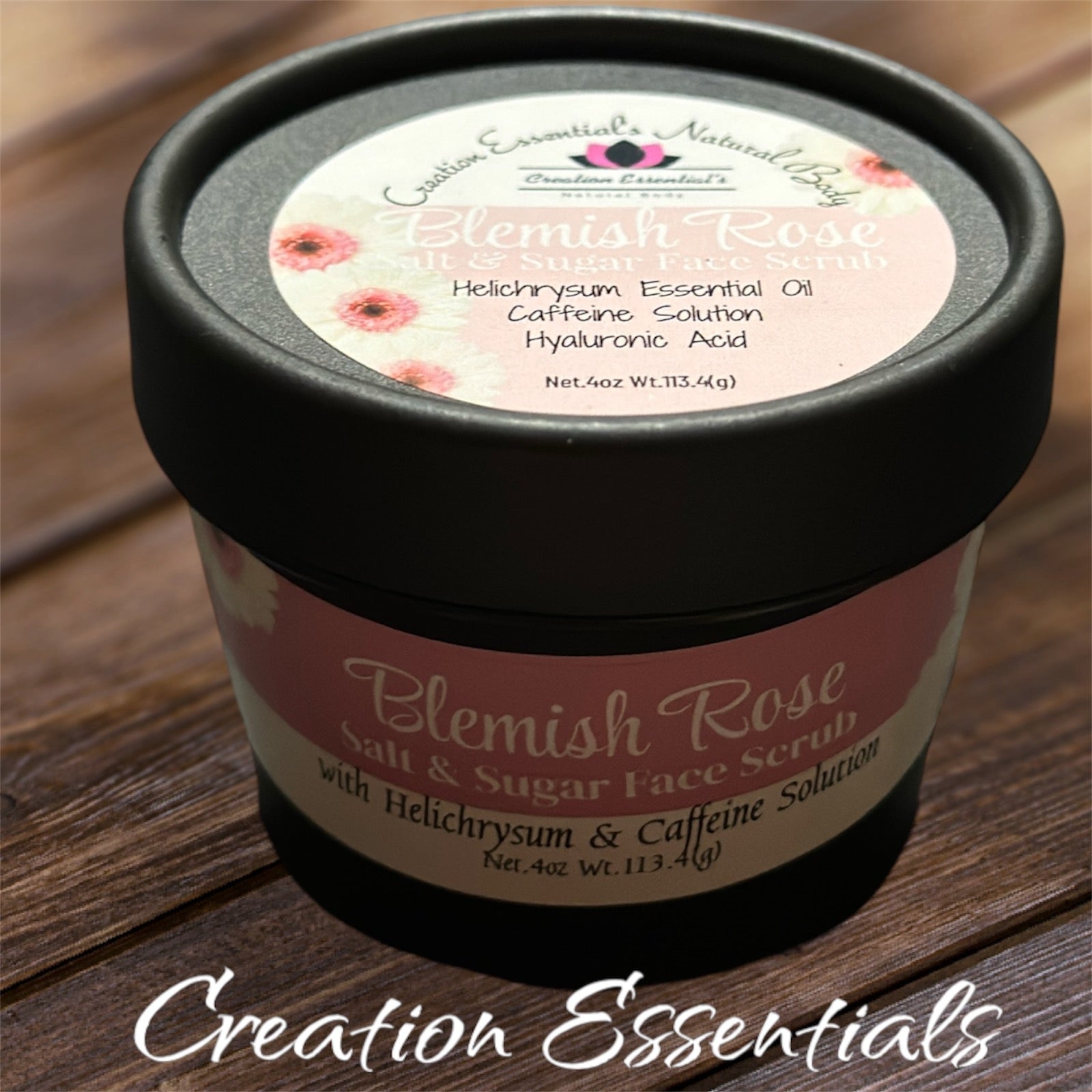 Blemish Rose Salt & Sugar Face Scrub with Himalayan Salt, Rose Powder, Kojic Acid & Helichrysum