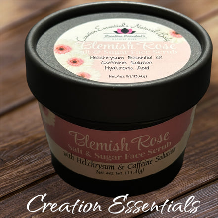 Blemish Rose Salt & Sugar Face Scrub with Himalayan Salt, Rose Powder, Kojic Acid & Helichrysum