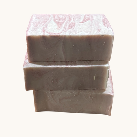 Creation Essential's Natural Body Himalayan Bliss salt bar soap with a pink and white marbled texture