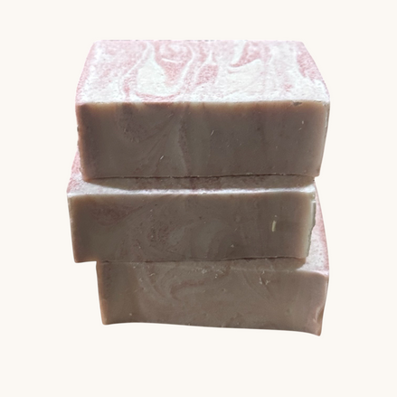 Creation Essential's Natural Body Himalayan Bliss salt bar soap with a pink and white marbled texture
