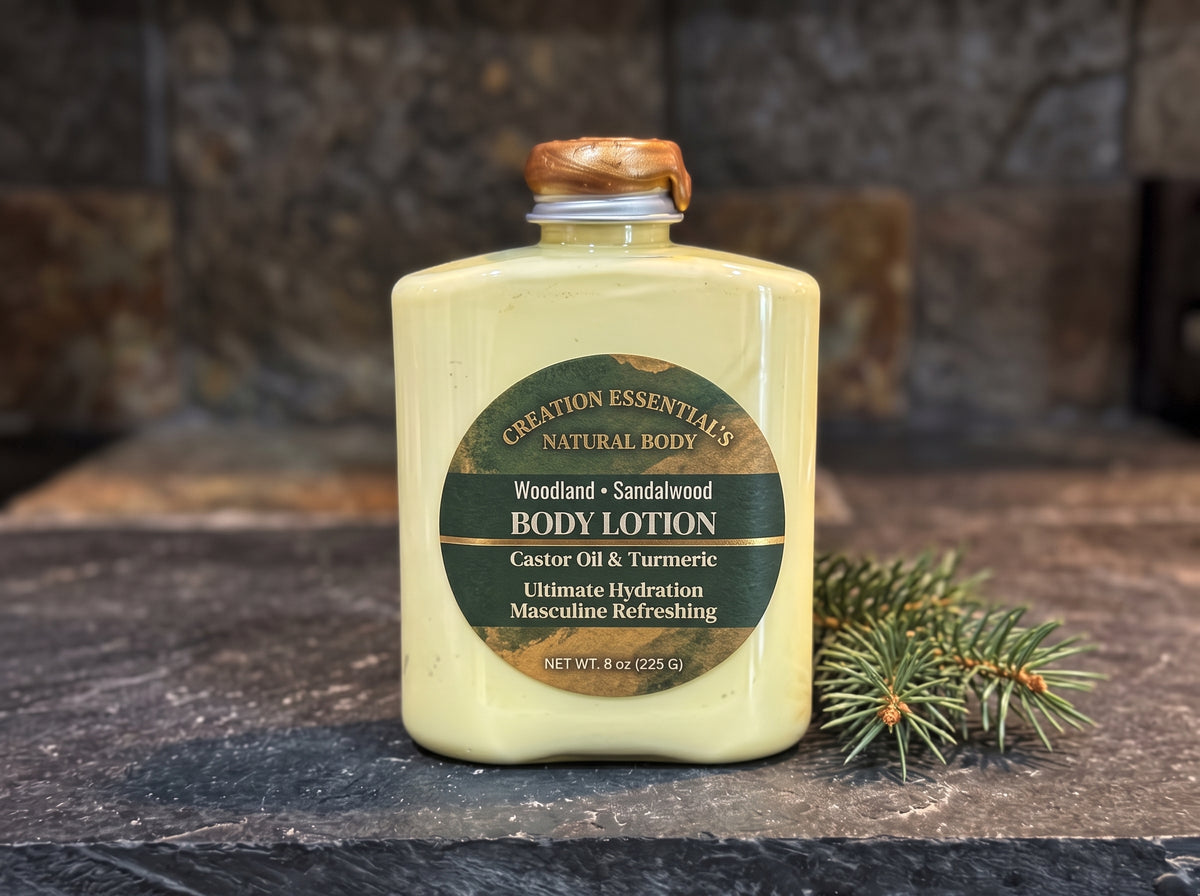 Woodland Sandalwood Men's Nourishing Body Lotion with Turmeric & Aloe Vera