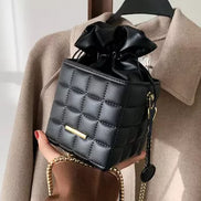 Retro Women Crossbody Drawstring w/Chain Handbag- Creation Essential's