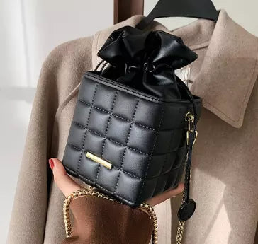 Retro Women Crossbody Drawstring w/Chain Handbag- Creation Essential's