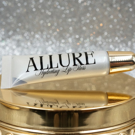 Allure lip balm tube on a beige background