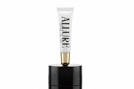 Lip Gloss tube labeled 'Allure' on a white background