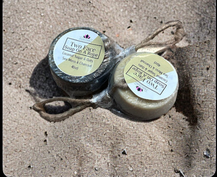 Two Face Soap on the Rope w/Loofah Inside