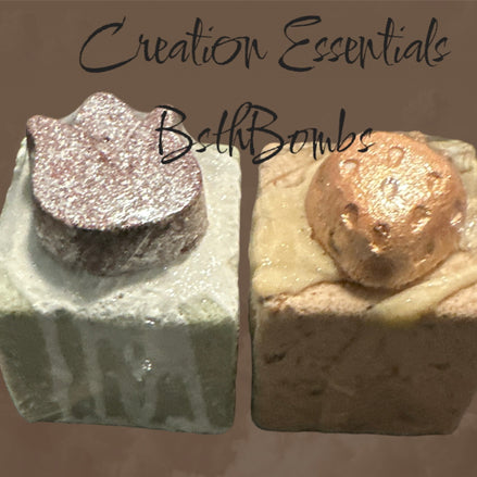 Bath Bombs Honey & Milk ,Love & Rose Petals 2PK Bath Bombs w/Oats & Honey Powder/ Organic/ Hydrating -Creation Essentials