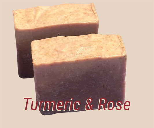 Timeless Turmeric & Rose Soap Bar w/Rose Powder & Honey