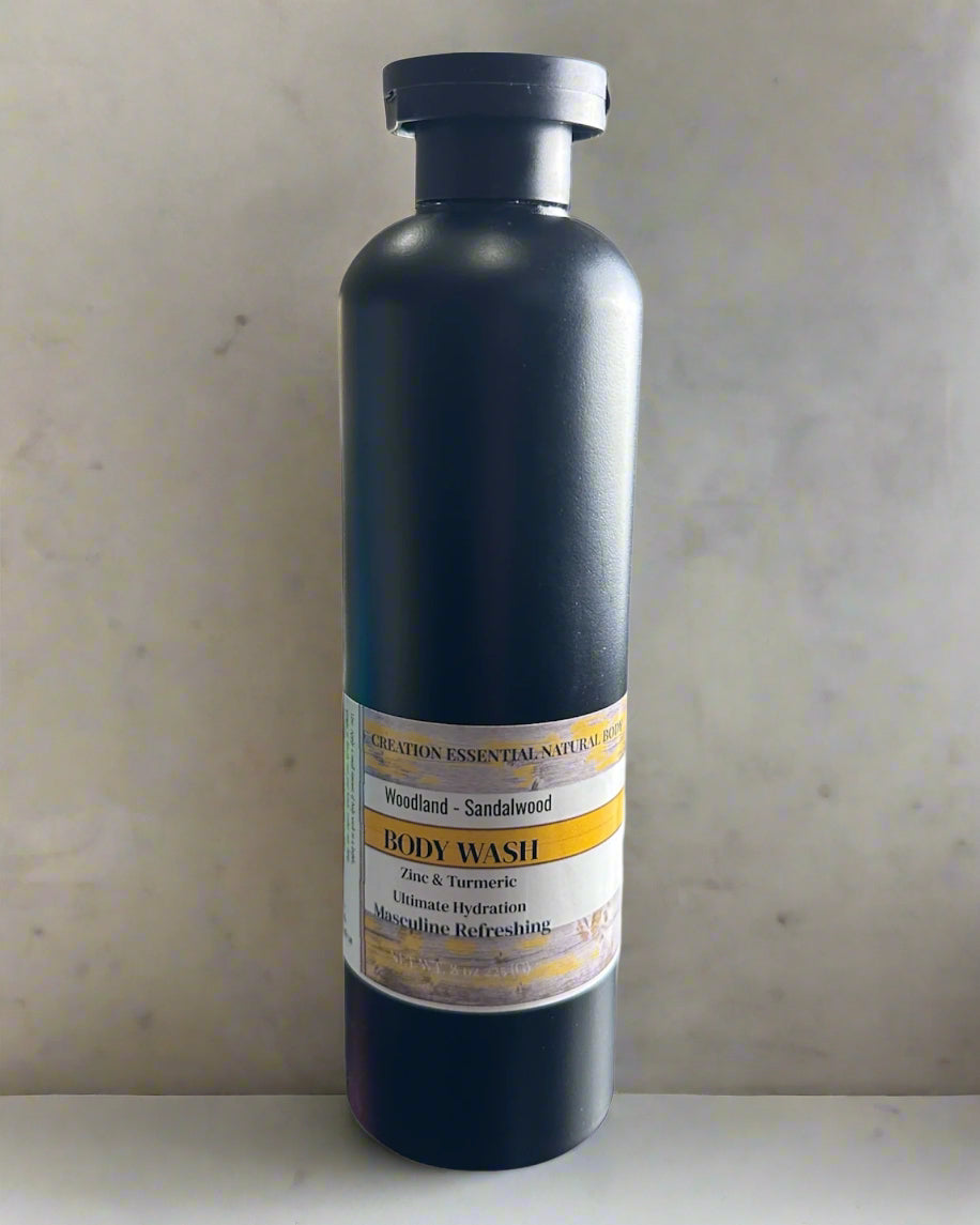 Woodland Sandalwood hydrating men's Body Wash with Turmeric & Olive Oil