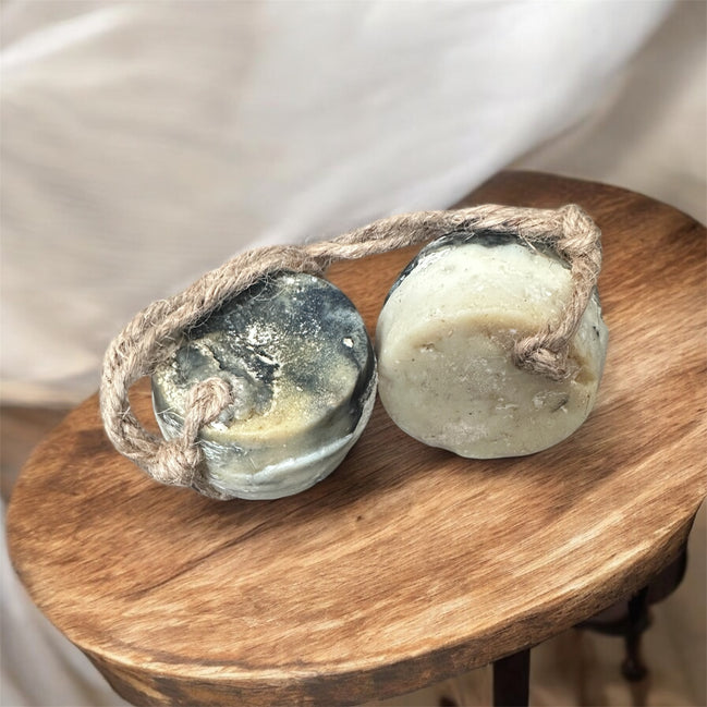 Two Face Soap on the Rope w/Loofah Inside