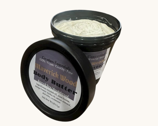 men body butter in a black jar