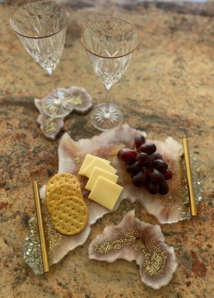Resin Tray with handle Luxury Africa Resin Tray Set
