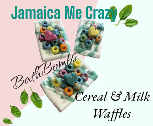 Jamaica Me Crazy Cereal & Milk Waffle Bath Bomb By: M.J